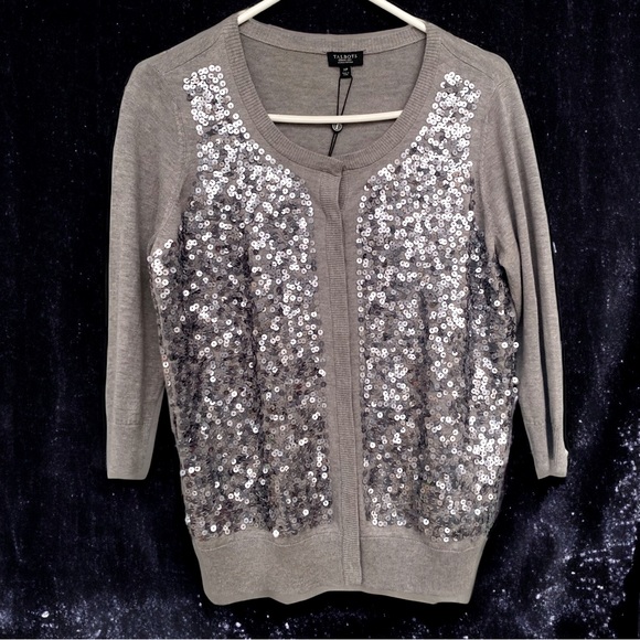 NWT Talbots Sequin Cardigan Sweater Women’s Size XP Petites - Picture 4 of 9